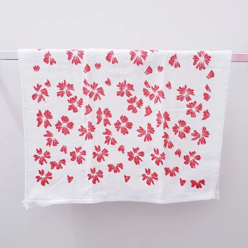 #9037-D ■NEW! FLORAL Hang'N'Snap Hand Towel🤍Select Plastic snap🤍